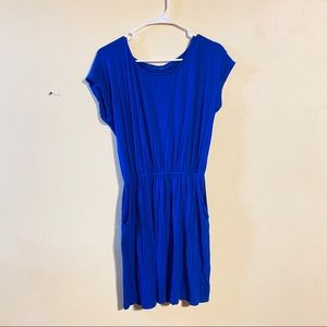 knee length blue dress
